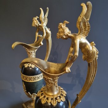 Claude Galle, Large Pair of Ewers, Early XIXth Century.