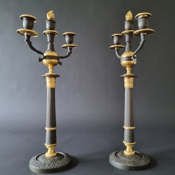 Empire-restoration Period: Large Pair Of Candelabra