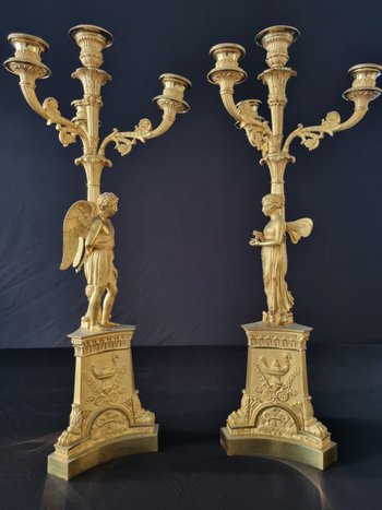 Claude Galle, Superb Pair Of Empire Period Candelabra.