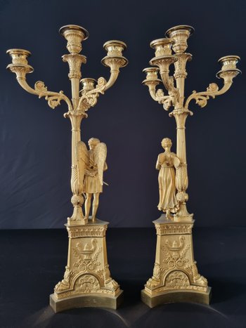 Claude Galle, Superb Pair Of Empire Period Candelabra.