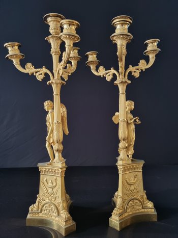 Claude Galle, Superb Pair Of Empire Period Candelabra.