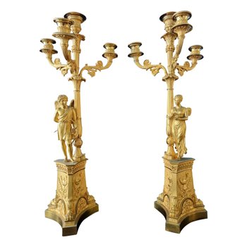 Claude Galle, superba coppia di candelabri del periodo impero.