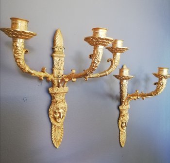 Thomire: Beautiful Pair of Empire Period Sconces.