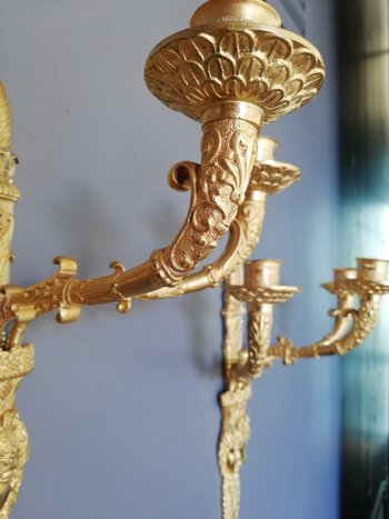 Thomire: Beautiful Pair of Empire Period Sconces.