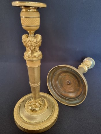Claude Galle, Pair Of "Wonderful" Candlesticks From The Empire Period.