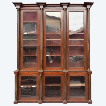 Exceptional Mahogany Library Louis XVI Style XIXth Century