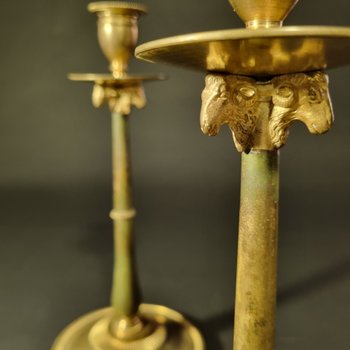 Claude Galle: Rare pair of candlesticks from the Empire-Consulate period.