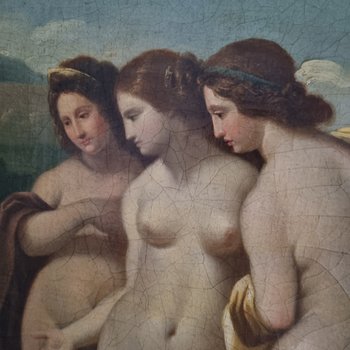 Jacques-Antoine Vallin, Il Giudizio Di Paride, Olio Su Tela, Fine Settecento.