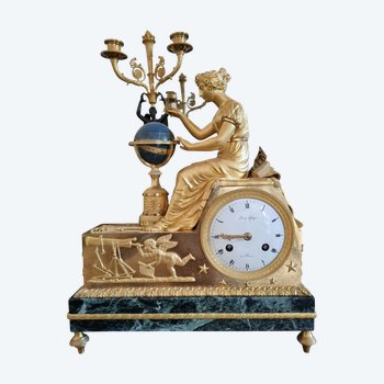 Bellissimo Pendolo Firmato Per Lo Studio Dell'Astronomia, Periodo Impero.