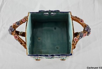 Pair of Barbotine Planters, G. De Bruyn - 1900s