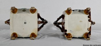 Pair of Barbotine Planters, G. De Bruyn - 1900s