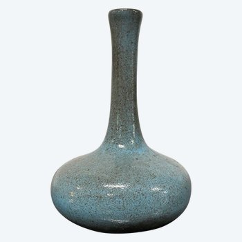 Jacques Et Dani Ruelland - Petit Vase Soliflore Bleu Tourterelle