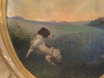 Georges DROUIN  « lièvre et chien de chasse »