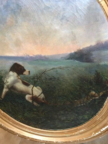 Georges DROUIN  « lièvre et chien de chasse »