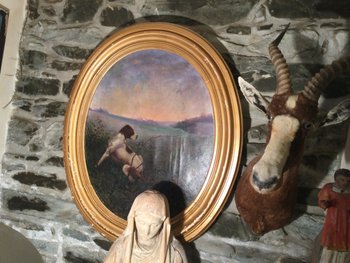 Georges DROUIN  « lièvre et chien de chasse »