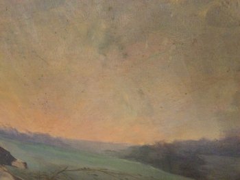 Georges DROUIN  « lièvre et chien de chasse »