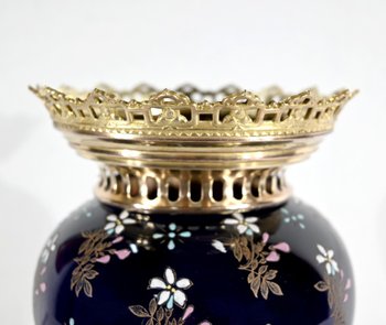 Ceramic and gilded bronze vase, Manufacture Boch Frères Keramis - End of XIXth century
