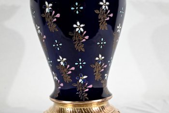 Ceramic and gilded bronze vase, Manufacture Boch Frères Keramis - End of XIXth century