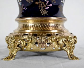 Ceramic and gilded bronze vase, Manufacture Boch Frères Keramis - End of XIXth century