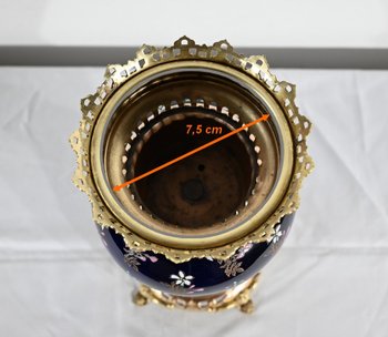 Ceramic and gilded bronze vase, Manufacture Boch Frères Keramis - End of XIXth century