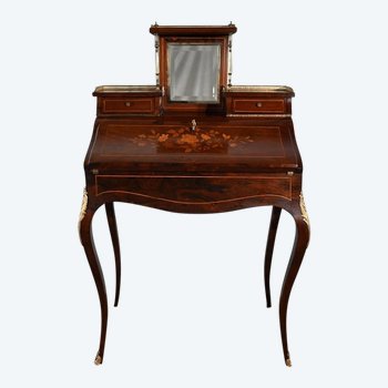 Small desk in Rosewood veneer, Louis XV style - 2nd part of the XIXth century