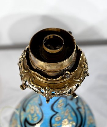 Coppia di lampade in porcellana e bronzo, Napoleone III - metà del XIX secolo