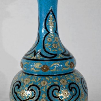 Coppia di lampade in porcellana e bronzo, Napoleone III - metà del XIX secolo