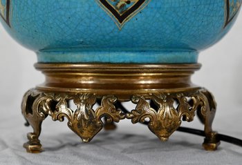 Coppia di lampade in porcellana e bronzo, Napoleone III - metà del XIX secolo
