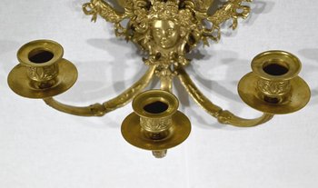 Paire d’Appliques Murales en Bronze Doré, époque Napoléon III – Milieu XIXe