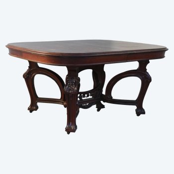 Richly Worked Mahogany Table Art Nouveau 1900