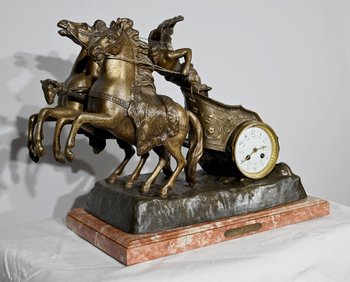 Importante Horloge en Régule « Course Romaine » de X.Raphanel – Fin XIXe