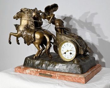 Importante Horloge en Régule « Course Romaine » de X.Raphanel – Fin XIXe