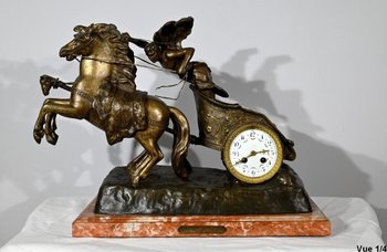 Importante Horloge en Régule « Course Romaine » de X.Raphanel – Fin XIXe