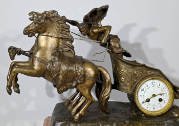 Importante Horloge en Régule « Course Romaine » de X.Raphanel – Fin XIXe