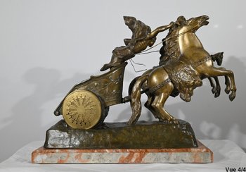 Importante Horloge en Régule « Course Romaine » de X.Raphanel – Fin XIXe