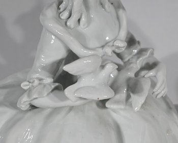 Earthenware " Couple of Galants ", after F.Boucher, Sèvres - End of XIXth century