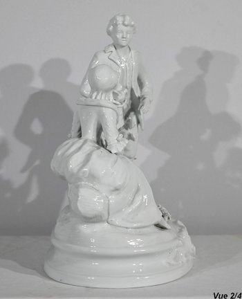 Earthenware " Couple of Galants ", after F.Boucher, Sèvres - End of XIXth century
