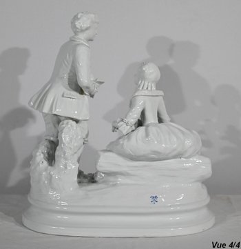 Earthenware " Couple of Galants ", after F.Boucher, Sèvres - End of XIXth century