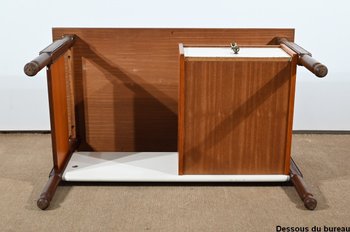 Piccola scrivania in mogano e teak, stile Gautier - 1960