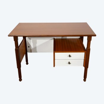 Mahogany and Teak small desk, Gautier style - 1960