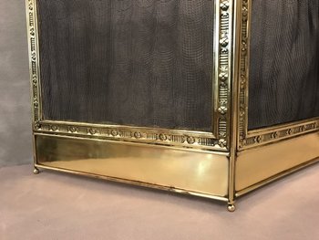 Focolare in ottone stampato del XIX secolo con archetto