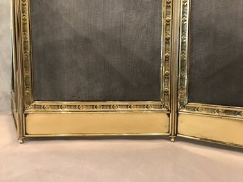 Focolare in ottone stampato del XIX secolo con archetto