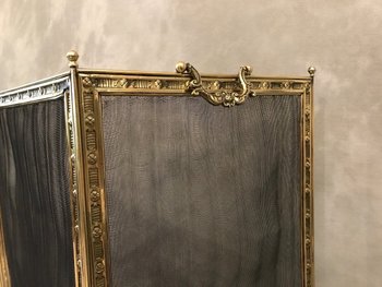 Focolare in ottone stampato del XIX secolo con archetto
