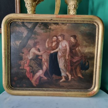 Ende des 18. Jahrhunderts, Das Urteil des Paris, Öl auf Tafel.