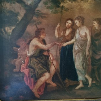 Ende des 18. Jahrhunderts, Das Urteil des Paris, Öl auf Tafel.