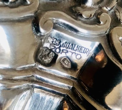 Coupe de table sur piédouche en argent massif Reis Porto
