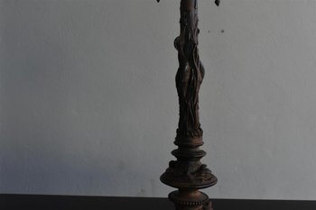 Coppia di grandi candelieri in bronzo di Jules Moigniez XIX