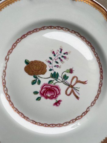 Haviland - Series Of 12 Flat Plates In Limoges Porcelain Model Au Charme Du Logis