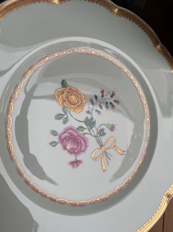 Haviland - Series Of 12 Flat Plates In Limoges Porcelain Model Au Charme Du Logis