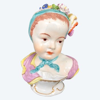 Bust Princess Marie Zephirine De Bourbon In Ludwigsburg Porcelain 19th century